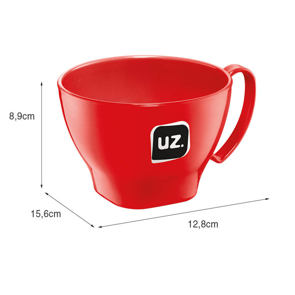 Cumbuca Premium 500ml com Alça Vermelho UZ - medidas