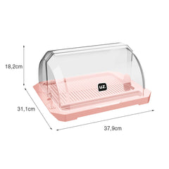 Porta Pão Premium com Tampa Rosa UZ - medidas