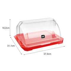 Porta Pão Premium com Tampa Vermelho UZ - medidas