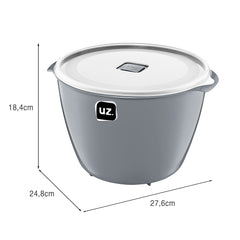 Pote Multiuso Premium 5,5 Litros Cinza UZ - medidas