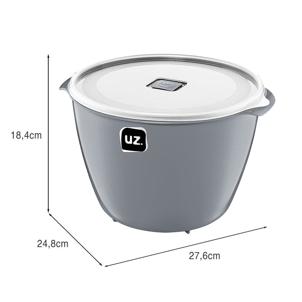 Pote Multiuso Premium 5,5 Litros Cinza UZ - medidas