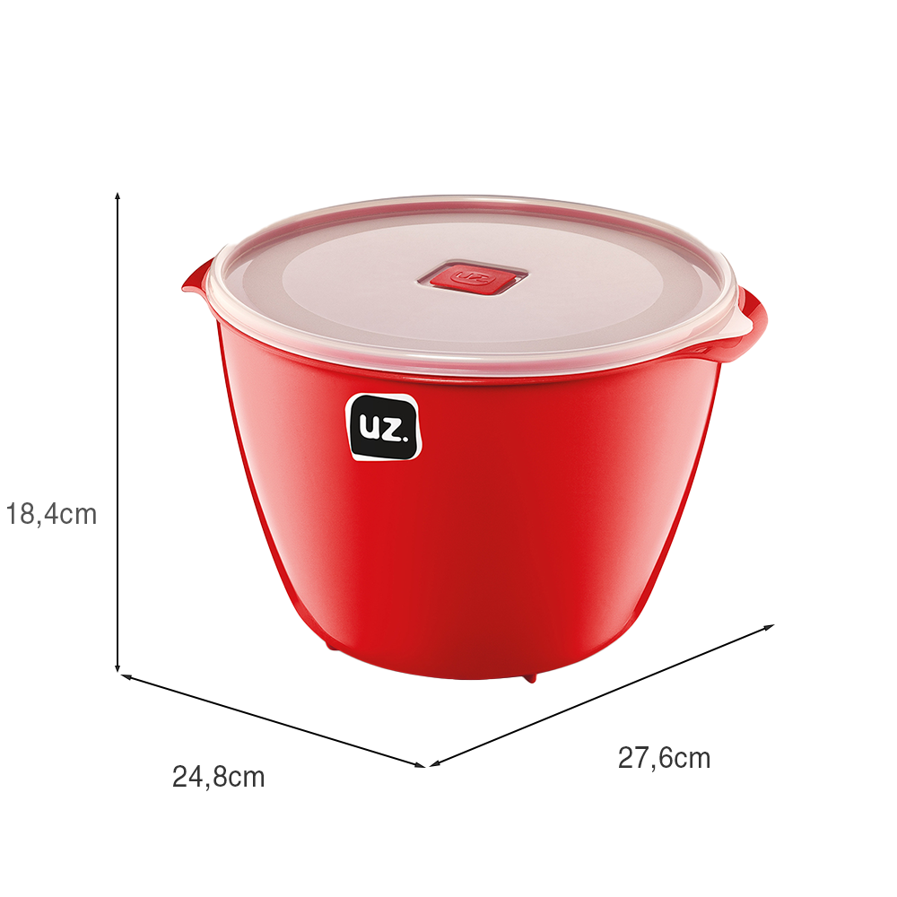 Pote Multiuso Premium 5,5 Litros Vermelho UZ