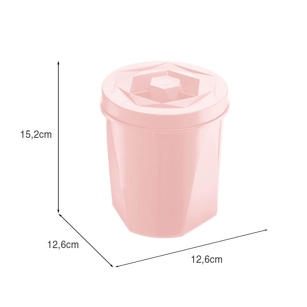 Porta Mantimentos Color 1,1 Litros Rosa UZ - medidas