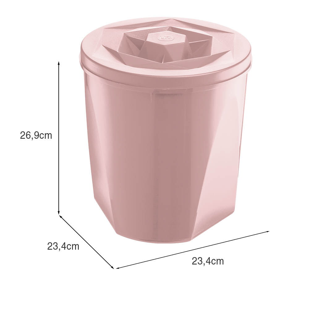 Porta Mantimentos Color 7,6 Litros Rosa UZ - medidas