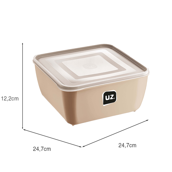 Pote Multiuso Premium Quadrado 5l Capuccino UZ