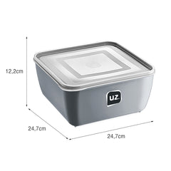 Pote Multiuso Premium Quadrado 5l Cinza UZ - medidas