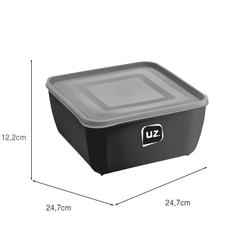 Pote Multiuso Premium Quadrado 5 Litros Preto UZ