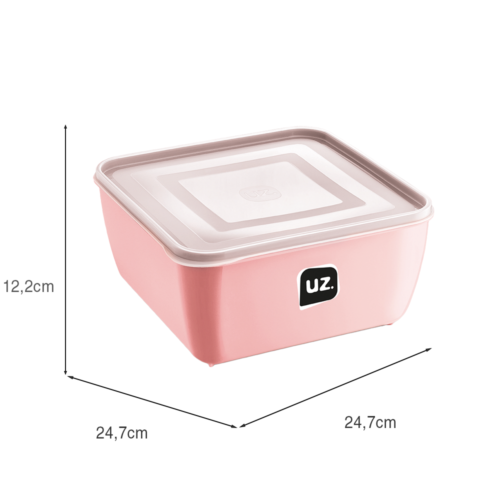 Pote Multiuso Premium Quadrado 5 Litros Rosa UZ