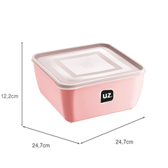 Pote Multiuso Premium Quadrado 5 Litros Rosa UZ