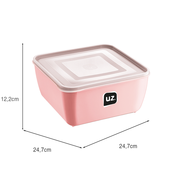 Pote Multiuso Premium Quadrado 5 Litros Rosa UZ