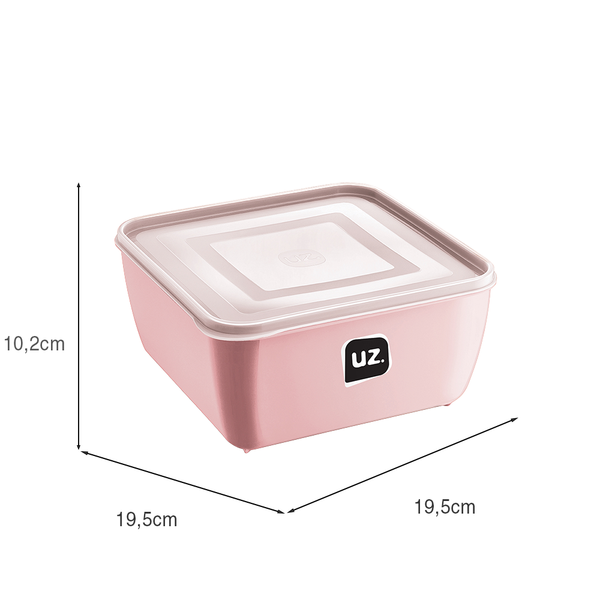 Pote Multiuso Premium Quadrado 2,5l Rosa UZ