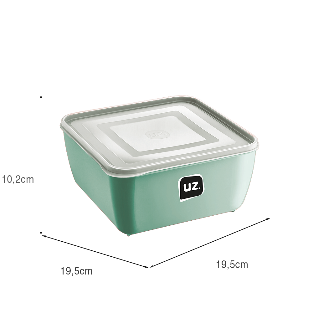 Pote Multiuso Premium Quadrado 2,5l Verde Menta UZ