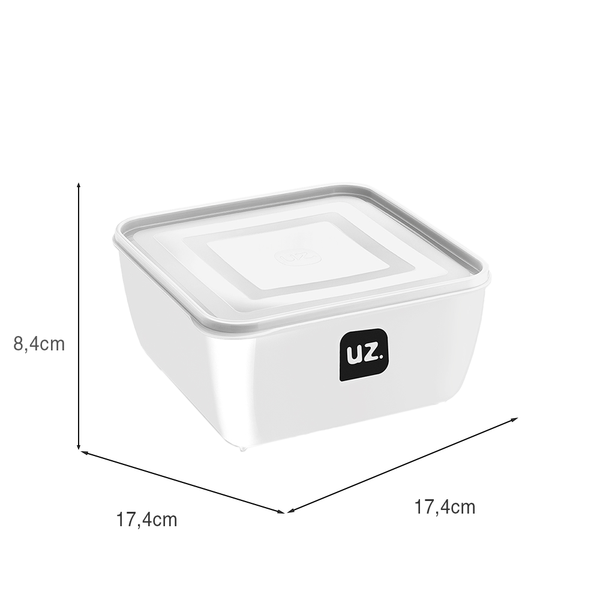 Pote Multiuso Premium Quadrado Branco 1,5 Litros UZ