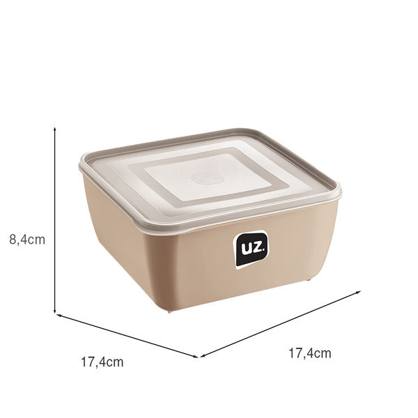 Pote Multiuso Premium Quadrado Capuccino 1,5 Litros UZ