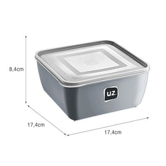 Pote Multiuso Premium Quadrado Cinza 1,5 Litros UZ - medidas