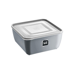 Pote Multiuso Premium Quadrado Cinza 1,5 Litros UZ - fundo branco
