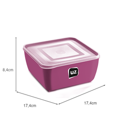 Pote Multiuso Premium Quadrado 1,5 Litros Magenta UZ