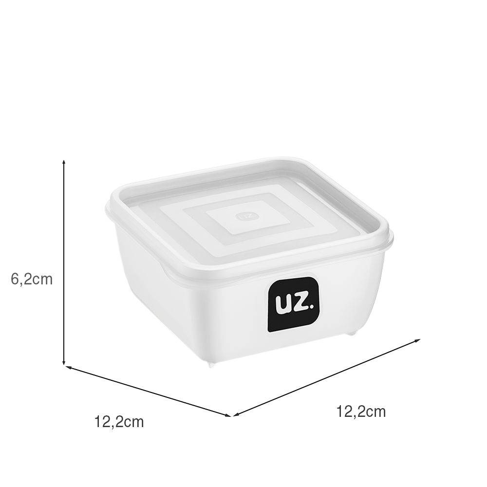 Pote Multiuso Premium Quadrado Branco 500ml UZ
