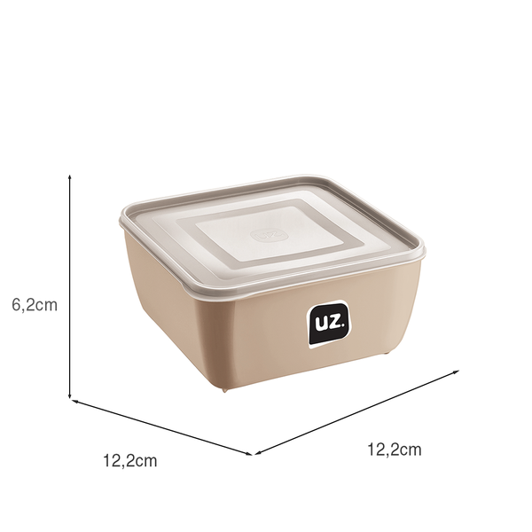 Pote Multiuso Premium Quadrado 500ml Capuccino UZ