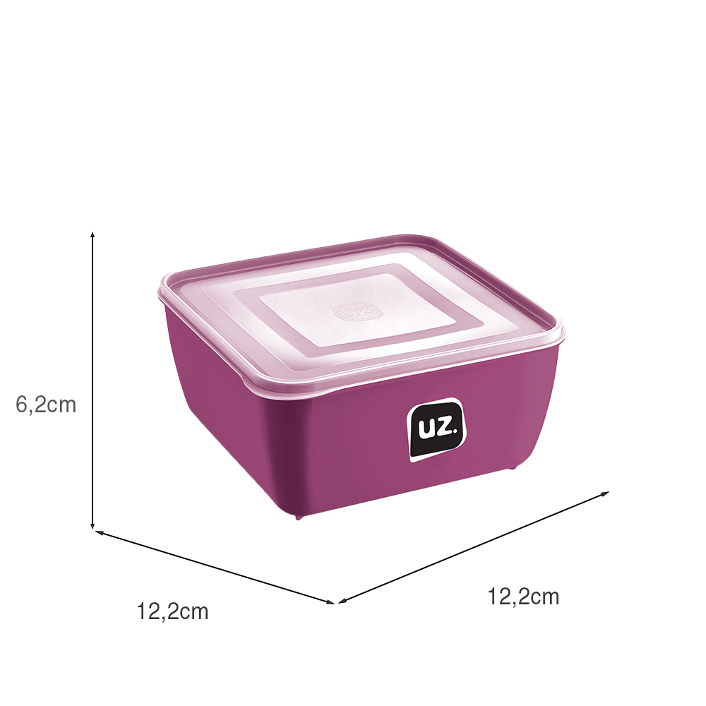 Pote Multiuso Premium Quadrado 500ml Magenta UZ