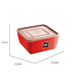 Pote Multiuso Premium Quadrado 500ml Vermelho UZ