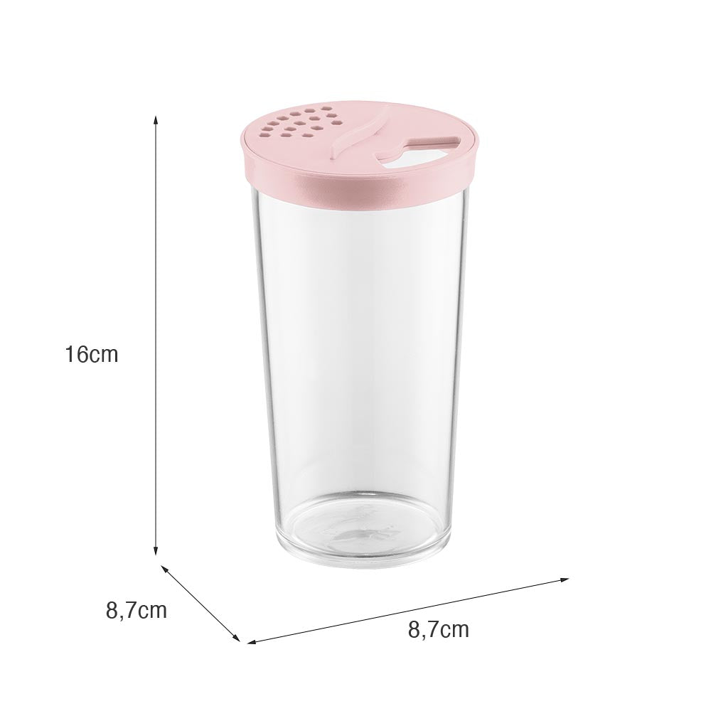 Farinheiro G com Tampa Rosa UZ - medidas