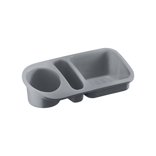 Organizador de Pia Plus de plástico cinza, 23,8 × 6,7 × 10,3 cm, da UZ Utilidades
