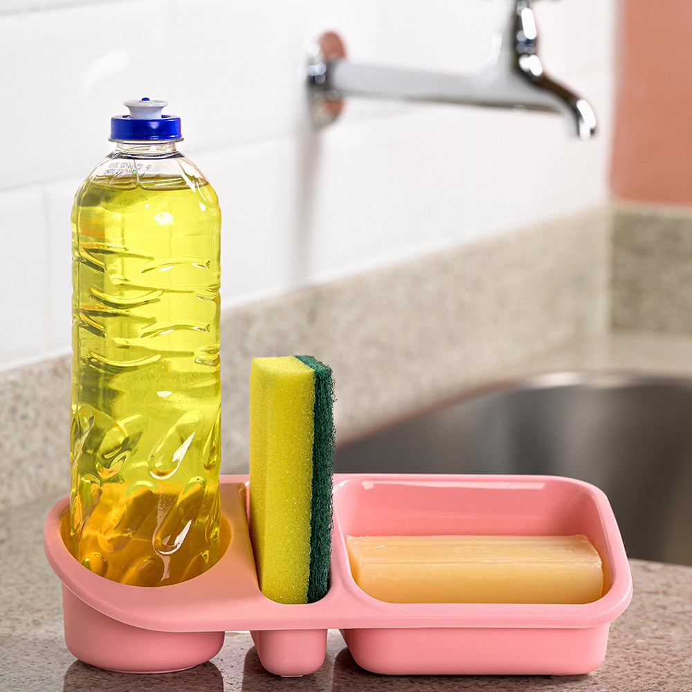 Organizador de Pia Plus 23,8cm X 10,3cm Rosa UZ - ambiente