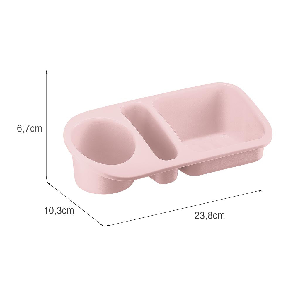 Organizador de Pia Plus 23,8cm X 10,3cm Rosa UZ - medidas