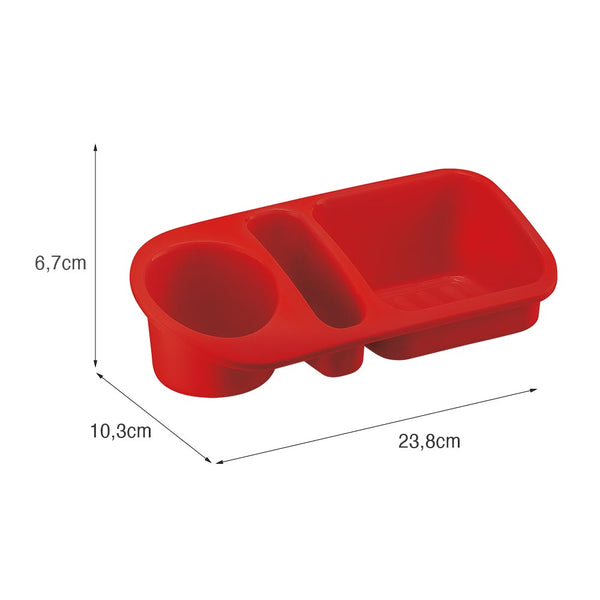 Organizador de Pia Plus 23,8cmx10,3cm Vermelho UZ - medidas