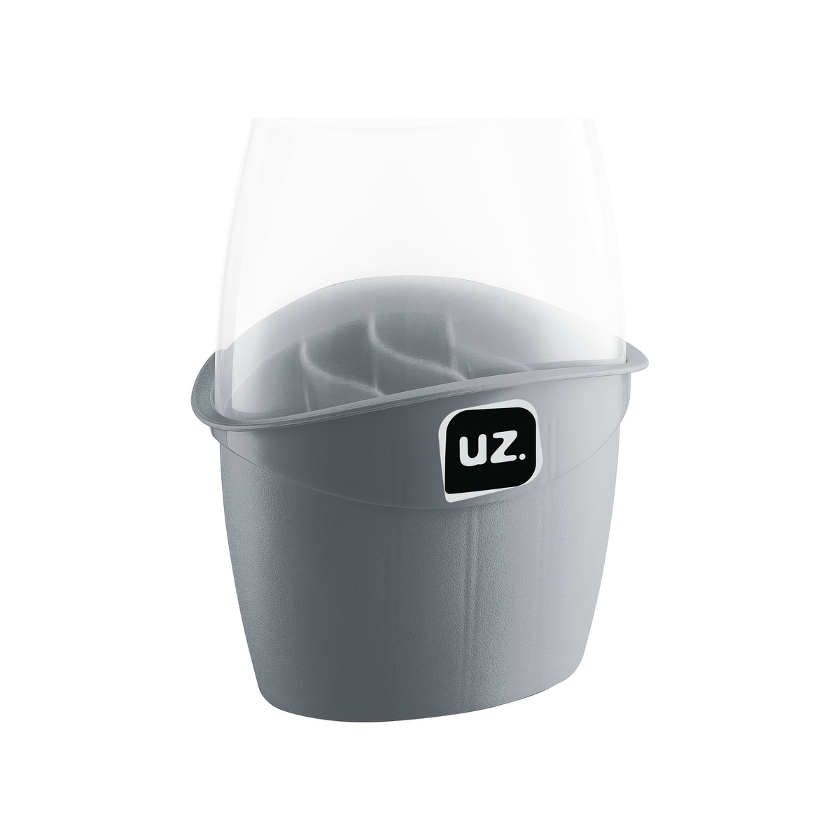 Porta-Talheres Plus com Tampa de plástico cinza, 17,3 × 22,3 × 11,5 cm, da UZ Utilidades