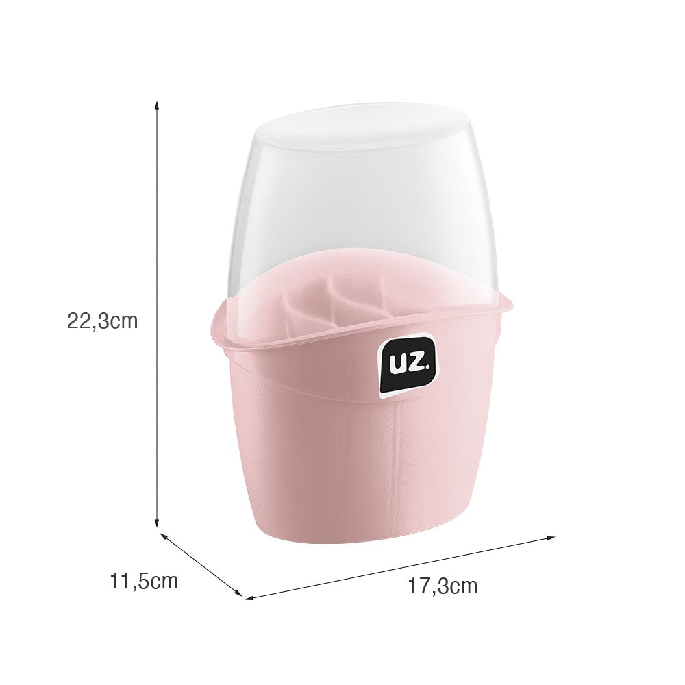 Porta Talheres Plus com Tampa Rosa UZ - medidas