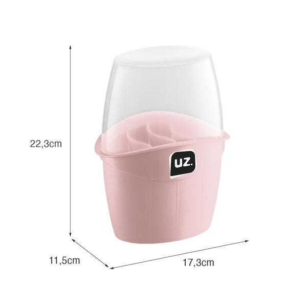 Porta Talheres Plus com Tampa Rosa UZ - medidas