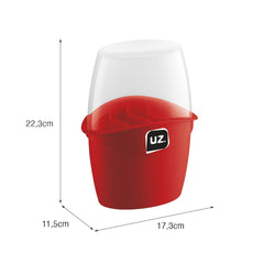 Porta Talheres Plus com Tampa Vermelho UZ - medidas