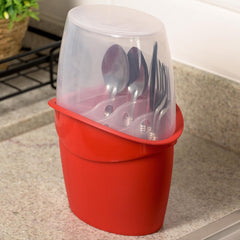 Porta Talheres Plus com Tampa Vermelho UZ - ambiente