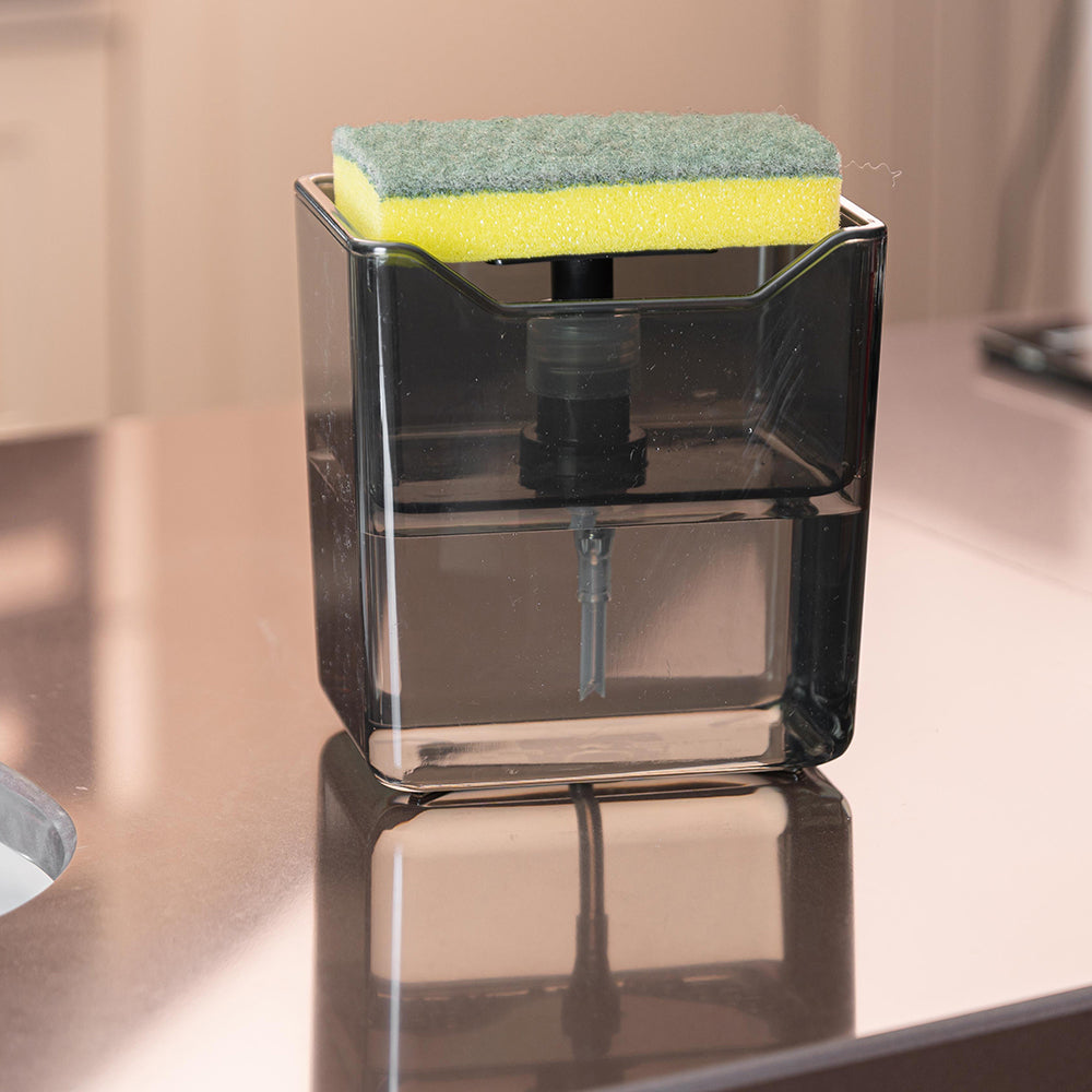 Dispenser Porta Detergente Premium Translúcido 500ml Preto UZ - ambiente