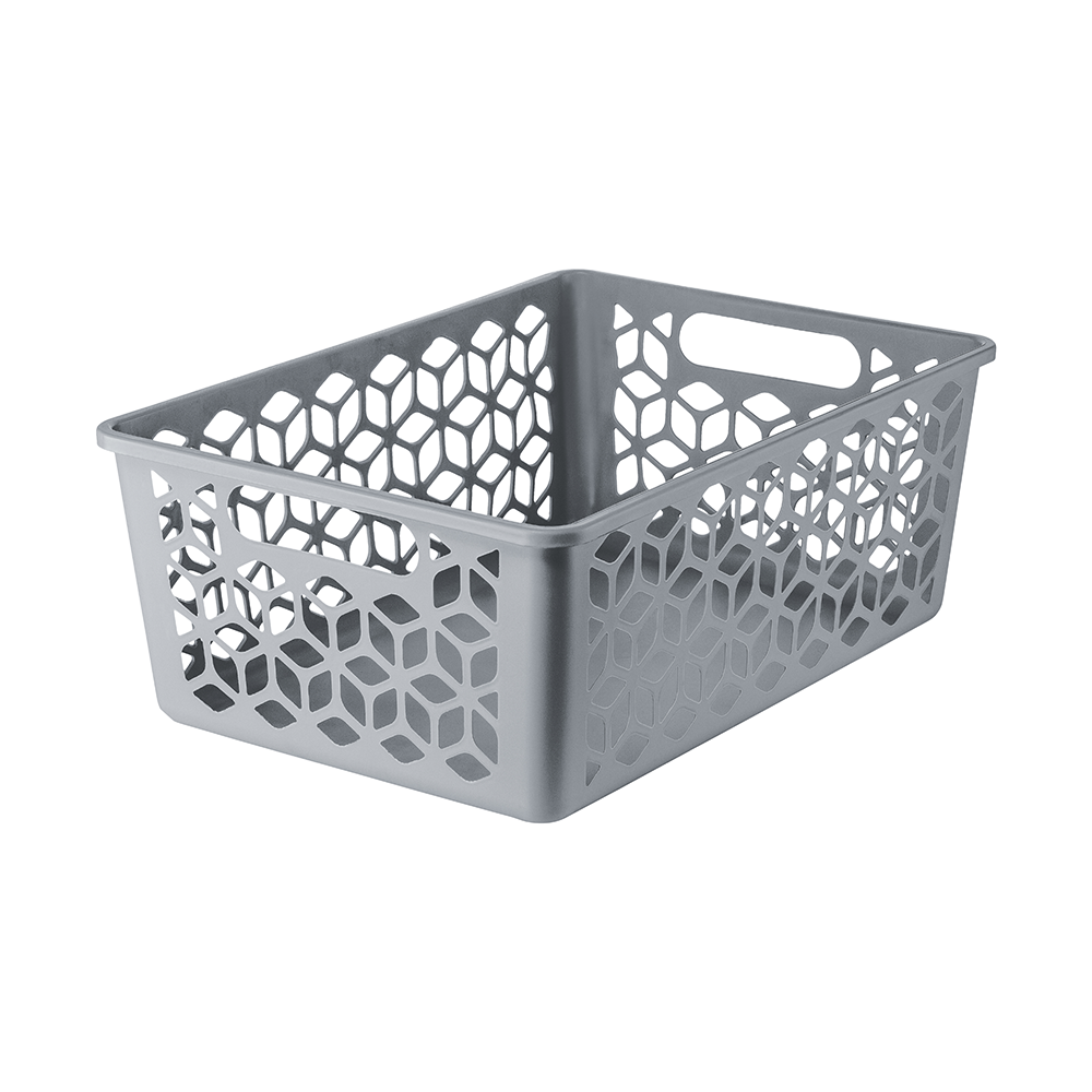 Cesto Organizador G 15 Litros Cinza UZ - fundo branco