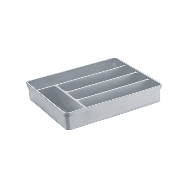 Organizador Multiuso sem Tampa Premium de plástico cinza, 35,5 × 6 × 29,6 cm, da UZ Utilidades