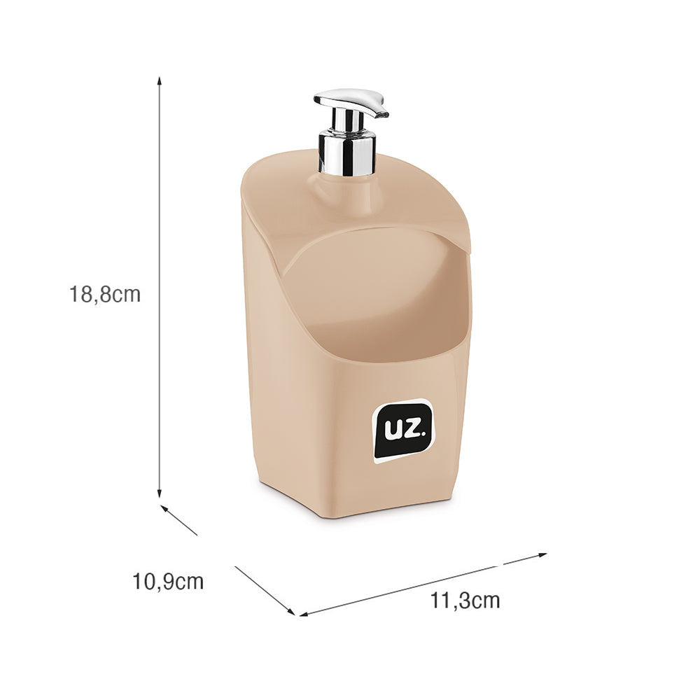 Dispenser com Válvula Metalizado Capuccino UZ - medidas