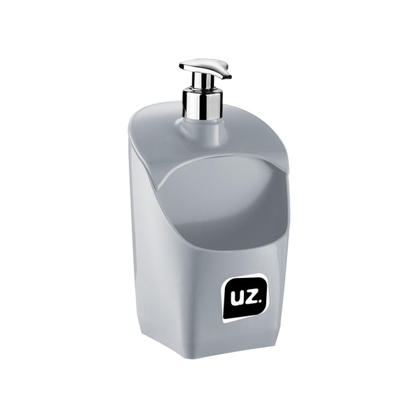 Dispenser com Válvula Metalizado de plástico cinza, 500 ml, da UZ Utilidades