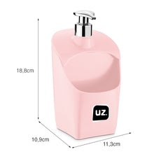 Dispenser com Válvula Metalizado Rosa UZ - medidas