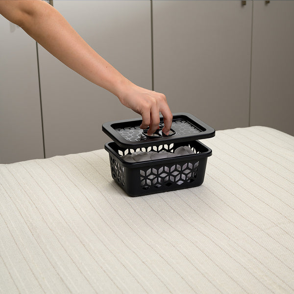 Cesto Organizador P com Tampa 1,5 Litros Preto UZ - ambiente