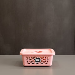 Cesto Organizador P com Tampa 1,5 Litros Rosa UZ - ambiente