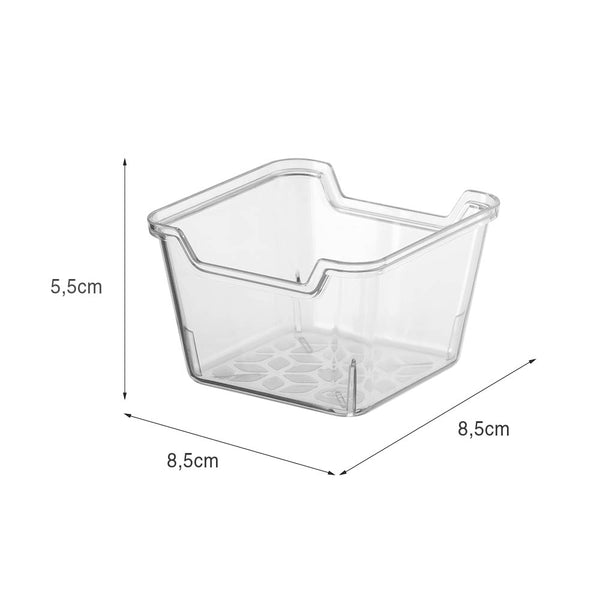 Organizador de Gaveta 8,6cmx8,6cm Transparente UZ - medidas