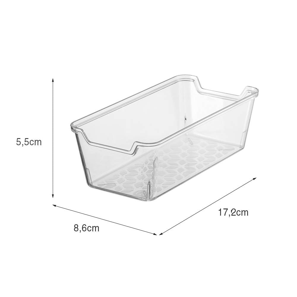 Organizador de Gaveta 8,6x17,2cm Transparente UZ - medidas