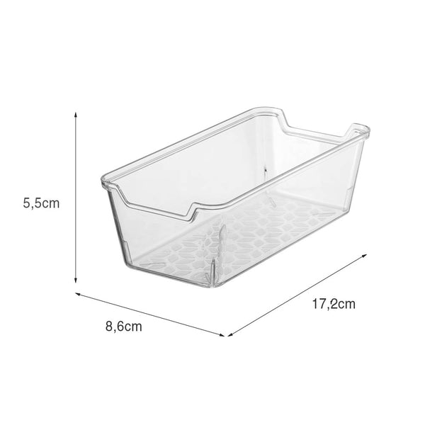 Organizador de Gaveta 8,6x17,2cm Transparente UZ - medidas