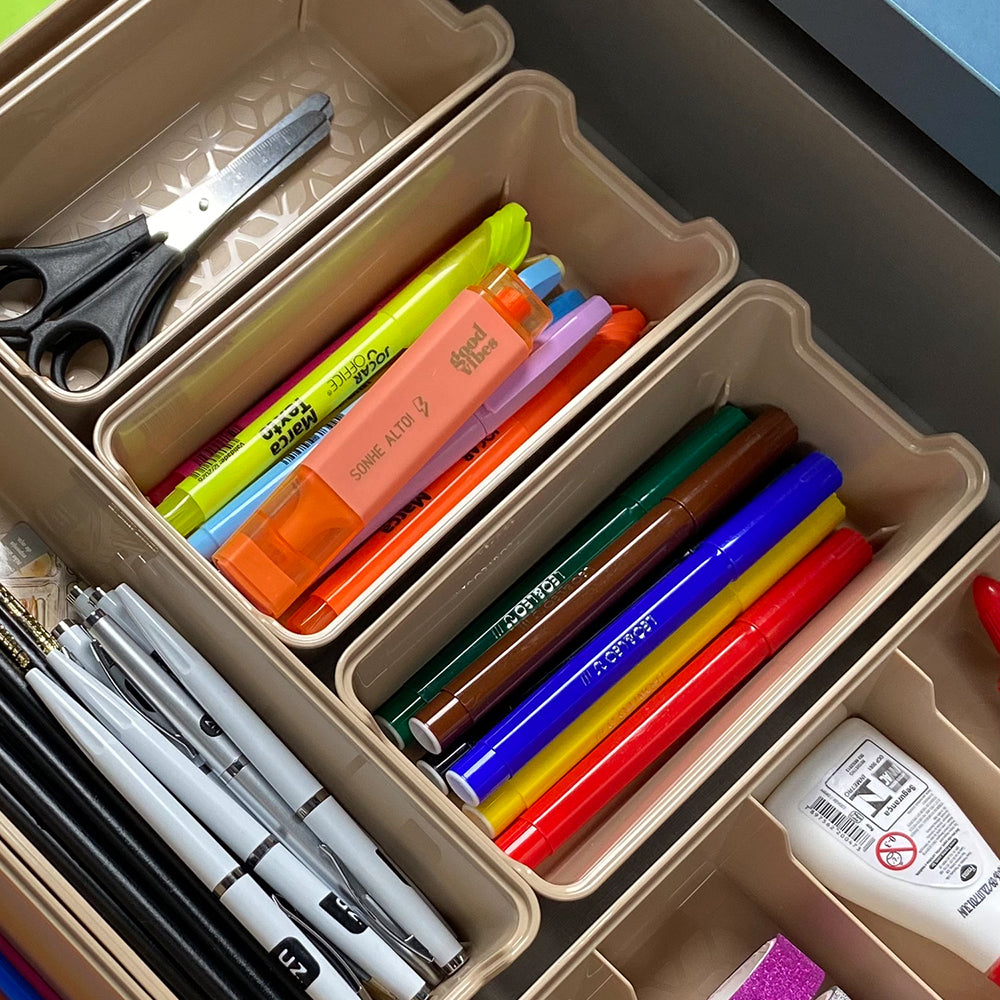 Organizador de Gaveta 8,5x17 Capuccino UZ - fundo branco