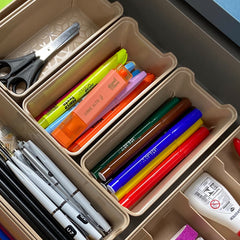 Organizador de Gaveta 8,5x17 Capuccino UZ - fundo branco