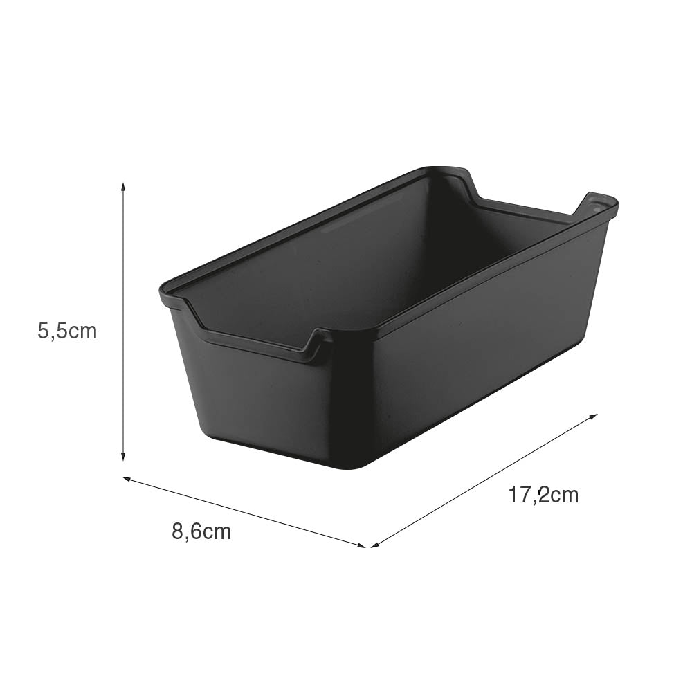 Organizador de Gaveta 8,6x17,2cm Preto UZ - medidas