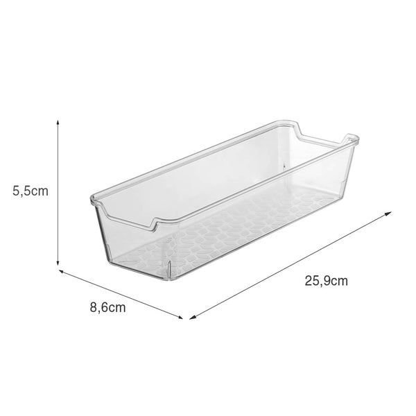 Organizador de Gaveta 8,6x25,9cm Transparente UZ - medidas